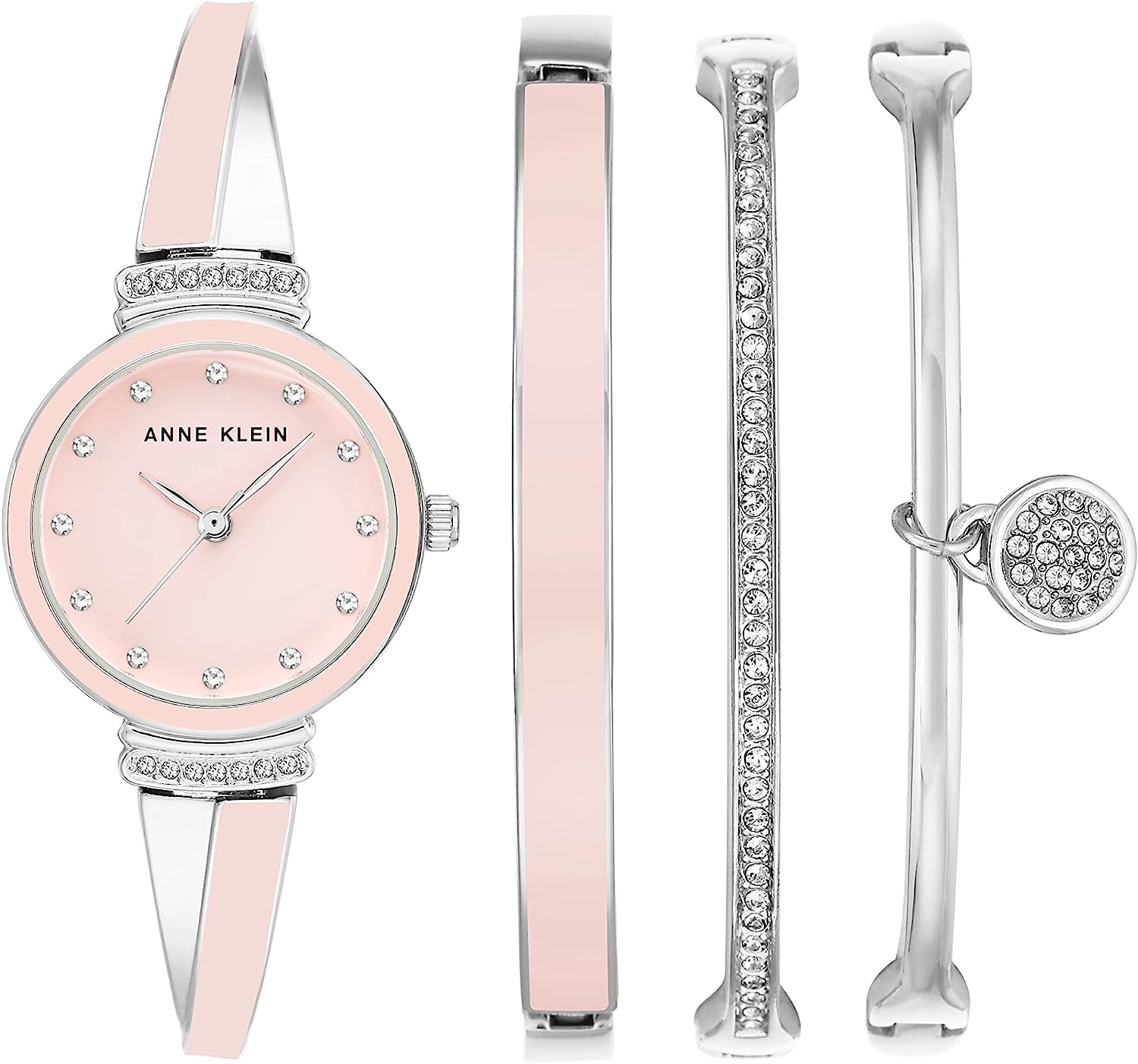 Anne Klein Women's Premium Crystal Accented Bangle Watch Set - Image 1